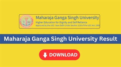 Maharaja Ganga Singh University Result 2024.